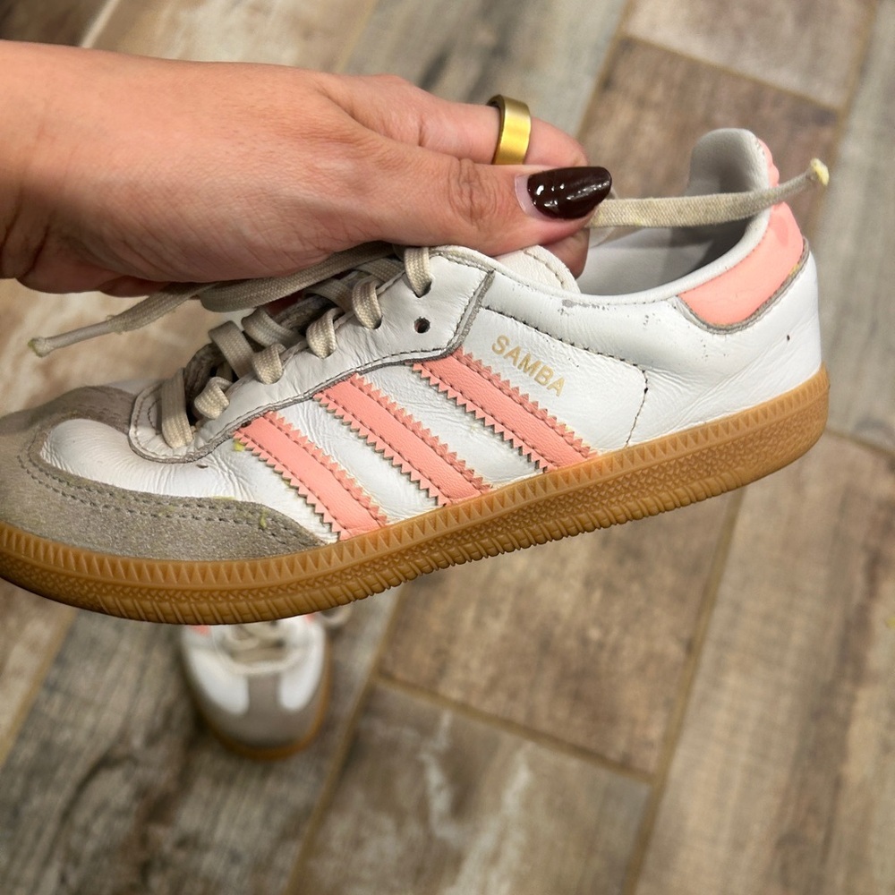 Adidas Samba White and Pink Trainers Tennis Shoes - Picture 4 of 8